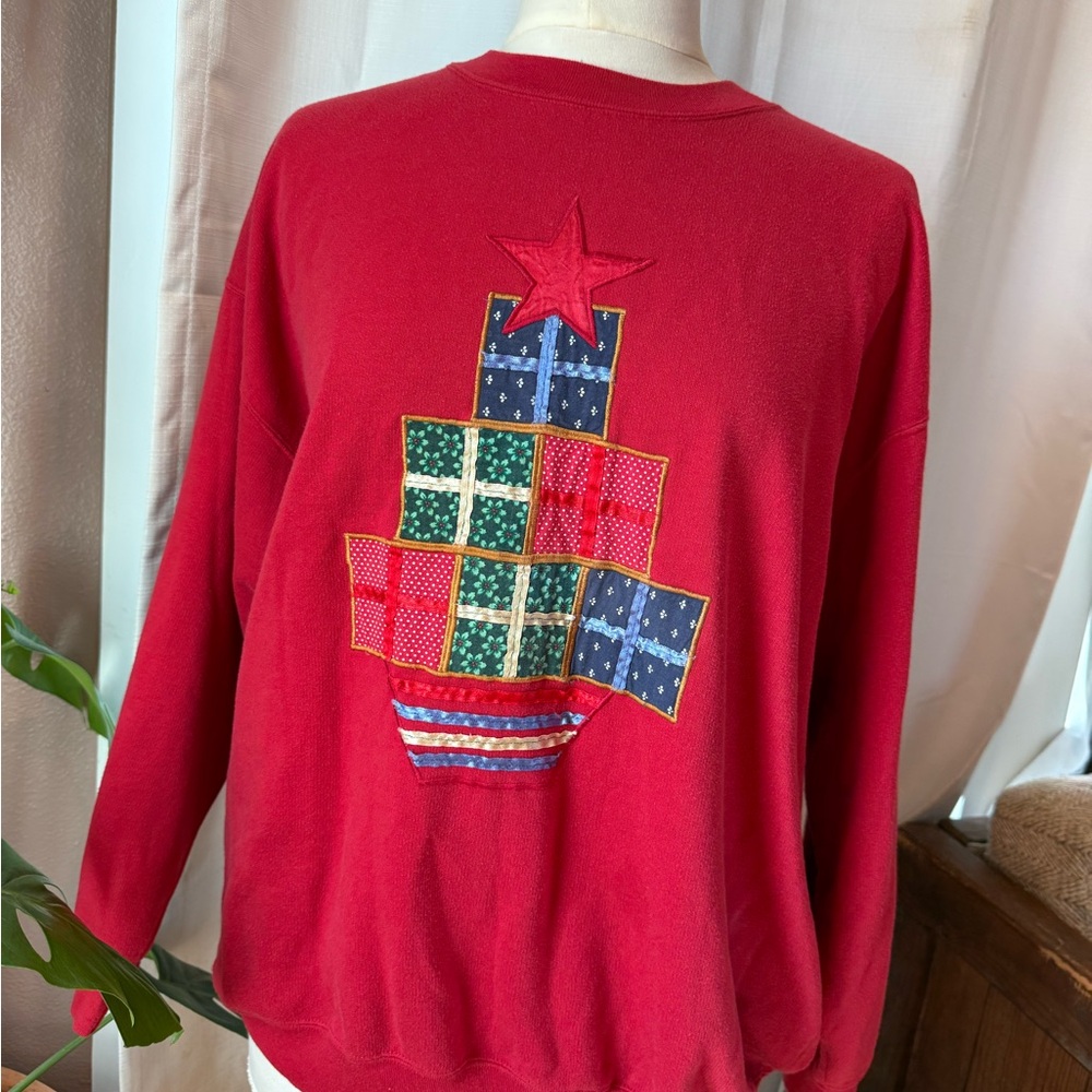 Vintage Quilted Christmas sweater